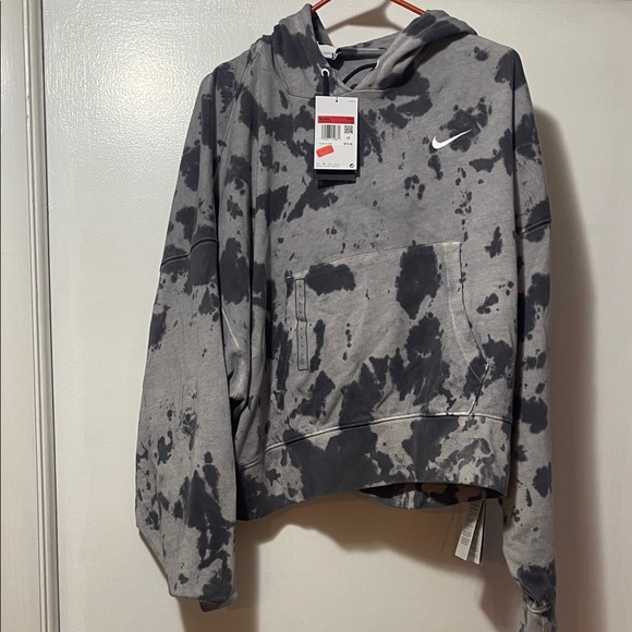 NWT Nike Black and Gray Tie-Dye oversize fit Hoodie size large - Picture 1 of 7